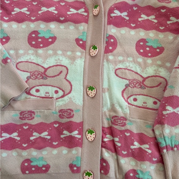 Sanrio My Melody Strawberry Patterned Cardigan - size M - Picture 5 of 6